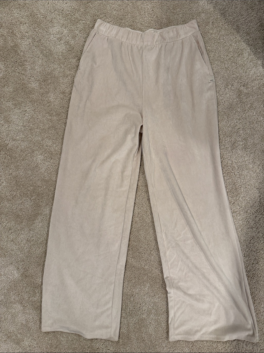 Vuori Wide-Leg Corduroy Joggers in Light Tan